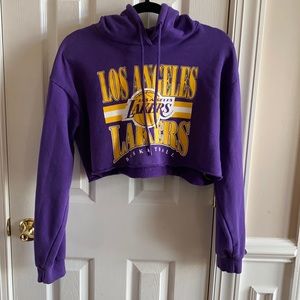 Lakers Cropped Pullover Hoodie